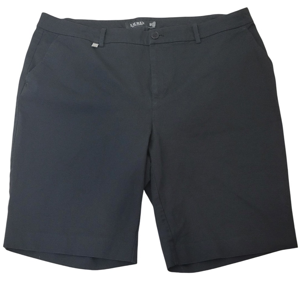 Lauren Ralph Lauren Womens‎ Blue Flat Front Stretch Twill Bermuda Shorts SZ 16W